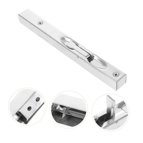 Rock Solid Stainless Steel Flush Bolt Door Latch Lock, Built Tough Rust Resistant Security Bar For French Double And Sliding Doors, No Sweat Concealed Hardware Upgrade Kit