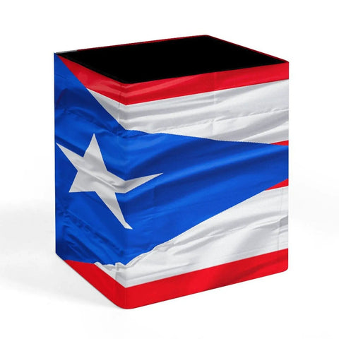 Puerto Rico Flag Pen Holder Desk Organizer with PU Leather Finish