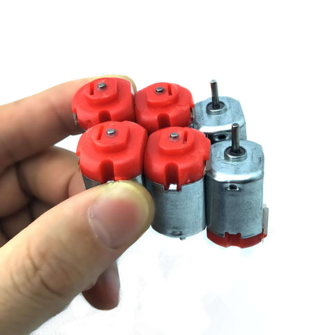 10 Pack Micro 130 DC Brushed Motors 3V To 12V, High Speed 9,000 To 25,000 RPM No Load, Metal Shell, Strong Torque, shown in hand