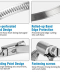 10-pack stainless steel hose clamps 1.5–2.5 in, worm-drive, heavy-duty; non-perforated band with rolled edge.