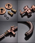 UMJIGF 8 Inch Rose Gold Shower System with Cold and Hot Water Shower Combo Set multifunction plumbing components