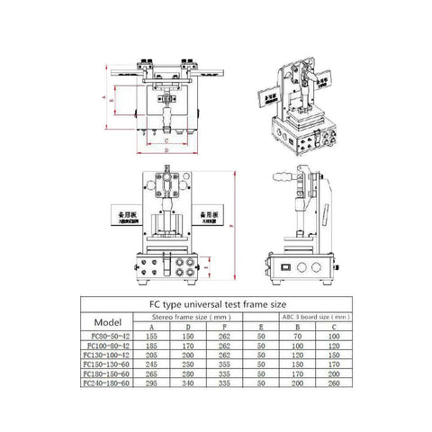 Open Cover PCB Testing Jig With Bakelite Fixture For Easy Board Swap Of A B C Boards Adjustable Spacing Between B And C Boards Rotatable C Board Adapter Plate Positioning Pins With Extra Holes PCBA Test Rack For Type 180 150 60 schematic diagram