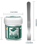Sn63 Pb37 SMD Solder Paste For Phone Repairs No Clean Tin Lead Alloy 50g can with spatula, dimensions 3.9cm x 3.1cm.