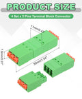 Four Piece 3.5mm Pitch Spring PCB Terminal Block Connector 3 Pin Pluggable Male Female Plug And Play Wiring Terminals size