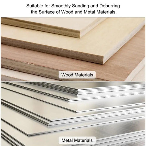 Image of wood and metal materials for use with Two Pack 120mm Flap Wheel Abrasive Cloth For Polishing Stainless Steel And Aluminum, Grits 60 80 120 180 240 320, Durable Backing For Long Life, Perfect For Grinding Deburring And Finishing Metal Like A Pro.