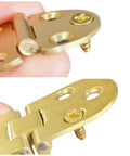 Heavy Duty Solid Brass Hinges Concealed Flip Design For Tables Doors Rust Proof Furniture Hardware With Mounting Screws close-up view.