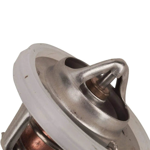 Premium Engine Coolant Thermostat With Gasket Seal Kit For Mini Cooper 2002 To 2008 R50 R52 R53, stainless steel thermostat close-up.