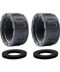Get Your 2pcs Round Threaded Cap For Pipe Ends With Rubber Seals And Female Hose Connector Kit In 20mm Size To Blank Off Pipes Like A Boss. black threaded pipe caps and rubber seals, 20mm