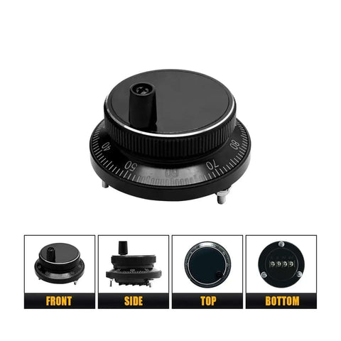 61mm Diameter Handwheel Pulse Generator For CNC Machines, 4 Pin 5V, 100 Pulse, 4Pin VCC 0V A B, 6Pin A B With Minus A Minus B