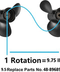 OEM Aluminum Boat Outboard Propeller 9.75 Inch Diameter 9.5 Inch Pitch 10 Spline Teeth Right Hand Rotation 3 Blade Upgrade For Mercury 25 30HP Engines 3 Gearcase 48896892A40 image showing dual propeller design.