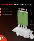 Front HVAC Blower Motor Resistor for Volkswagen VW 1K0959263A, close-up view showing green component and terminals