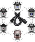 6 Ft Replacement Power Cord For Popular Electric Pressure Cookers And Rice Cookers, Works With Duo Mini And Duo Plus Mini