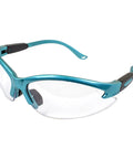 Cougar Womens Lab Safety Glasses With Turquoise Frames And Clear Lenses, Shatterproof Polycarbonate Lenses Meet Z87.1 ANSI Standards