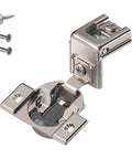 Compact Sleek BLUMOTION 39C Hinge With Soft Close Action, 110 Degree Opening, One And A Half Inch Overlay, Screw On Mount, Includes Set Of Screws