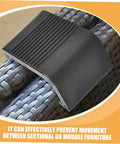 Eight Piece Outdoor Furniture Clips Set For Rattan Chairs And Sofas Easy Install No Slip Grip close-up on clip securing wicker