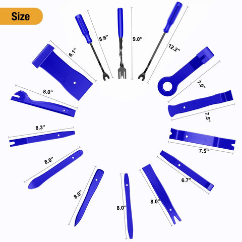 Comprehensive 238 Piece Trim Removal Tool Kit With Auto Push Pin Bumper Retainer Clips And Panel Pry Tools layout