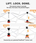 10x10 Pop Up Canopy Tent With Easy One Person Setup Center Lock System mechanism illustration