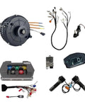 Pro Grade 5000W Mid Drive Hall Motor With Nd72450 Fardriver Controller For Electric Mopeds including motor, controller, wires, and display.