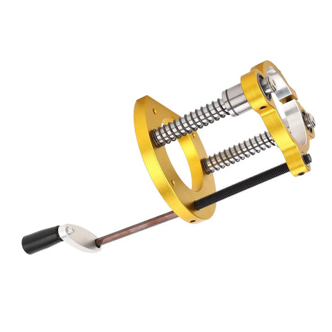 Boss Level Router Lift Base For Woodworking Tables Rock Solid Aluminum Alloy with height adjustment lever and smooth slide.