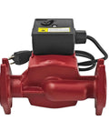 Heavy Duty 115V Three Speed Circulator Pump Replacement For Commercial Heating Featuring 17 GPM Flow Rated For Fast Bolt On Setup With Quiet Motor Action That Delivers Dependable Warmth And Serious Hard Cash Savings, red casing with electrical components.