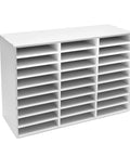 27 Slot Literature Organizer For Classroom Open Front Mailboxes Wooden Mail Organizer with white durable wood finish