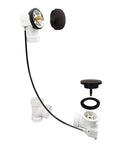 Cable-Driven Bath Drain Trim Kit With Rotary Overflow Cover Knob Pop-Up Stopper And Schedule 40 PVC Fittings 45-Inch Length Oil Rubbed Bronze Finish DIY Friendly Install components displayed