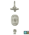 Quentin Tub And Shower Trim Kit With One Piece Ceramic Cartridge And Double Ceramic Pressure Balance Brushed Nickel Finish
