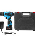 Rock Solid 25V Cordless Drill Driver with rechargeable battery, charger, and durable case for home repairs.
