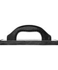Side view of Molded Rubber Grout Float With Non Stick Gum Rubber Pad 4 In By 9.5 In Aluminum Back Plate Beveled Sides and Contoured D Handle