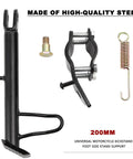 Heavy Duty Iron Kickstand With Mounting Bracket For Dirt Bikes Scooters Mopeds Mini Bikes, components shown.