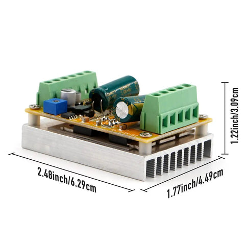 Beast 300W 3 Phase PWM DC Brushless Motor Speed Controller Sensorless for Hall Free Motors 5 to 50 Volts showing dimensions