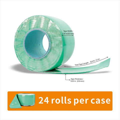 Self Fusing Silicone Repair Tape 16.4 Ft Long Waterproof And Heat Resistant Rubber Wrap for emergency fixes, 24 rolls