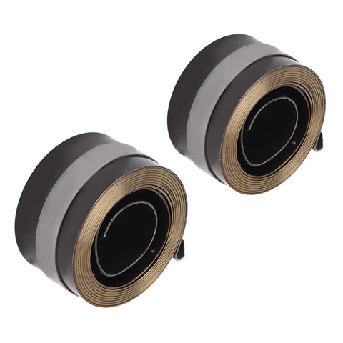 Beefy Heavy Duty Drill Press Return Spring For Quill Coil Replacement Upgrade For Bench Top Horizontal And Vertical Drills Durable Chrome Finish And Easy Install Fitment shown in close-up view.
