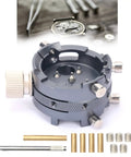 7750 Watch Movement Base and Holder for Repairing and Adjusting, alloy tool with secure fixation, shown with accessories, pro grade studio essential