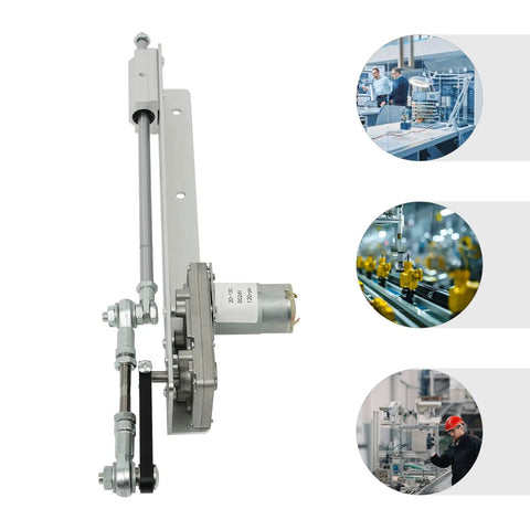 Tough As Nails 24V Adjustable Speed Reciprocating Linear Actuator with metal housing, 3 to 15 cm stroke for automation applications.