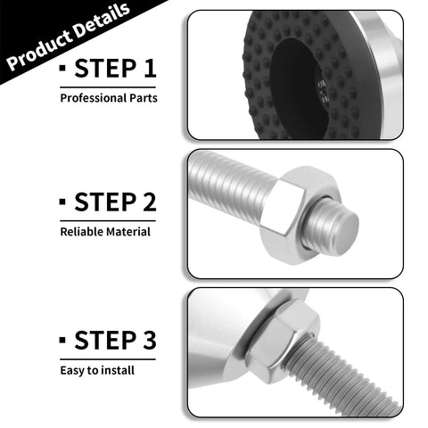 Adjustable Feet Levelers 2.36 Inch Base With M12 Thread Beefy Built Bracket 5280Lb product steps showcasing parts and installation