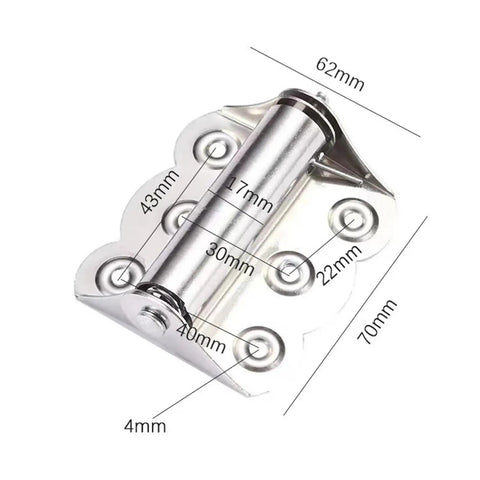 Concealed Cabinet Door Hinge Set, 2 Pack Stainless Steel With Automatic Flush Closing, Adjustable measurements in mm.
