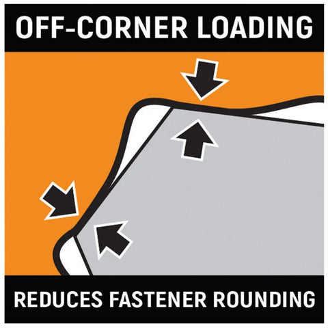 Illustration of off-corner loading design on 3/8 Inch Drive Standard Impact SAE Socket 9/16 Inch 6 Point reducing fastener rounding.