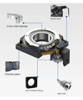 Heavy Duty Electric Turntable Rotary Actuator With Hollow Shaft And Precision 10 To 1 Gearbox Ratio detailed view of precision gears and cross roller bearings.