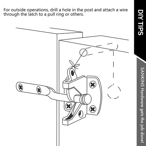 Heavy Duty Self Locking Gate Latch Built Tough For Wood Or Metal Backyard Gates with installation tips for secure attachment.
