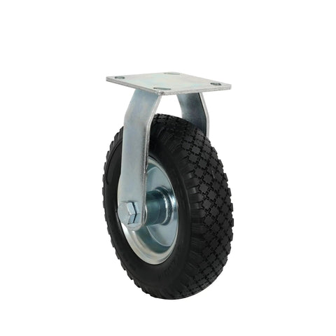 Rock Solid 8 Inch Flat Free Foam Filled Rubber Rigid Caster Packing 250 Pound Capacity And Double Ball Bearings For A Slick Roll And Zero Floor Scratches On Any Site