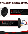 Sealed design and air control valve details of 9L Pneumatic Oil Extractor Pump Vacuum Fluid Extractor for Automotive Engine Oil Change