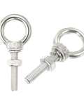 Stainless Steel Loop Bolts Set M10x30mm With Hex Nuts Flat Washers And Spring Washers Shoulder Eye Bolts For Hangin And Fastenin