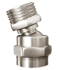 Shower Head Swivel Ball Joint Adapter, Adjustable Connector For Angles, 1 Inch Extension, Brushed Nickel Finish, Wide Swivel Range, Keeps Flow Free, Easy Install, Universal Fit, angled brass adapter
