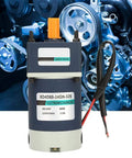Real Deal 24V DC Geared Motor With 60W Kick And Smooth Adjustable Speed Control Built Tough With Solid Metal Gears For DIY Rockstars And Shop Projects Rolling At 160 RPM, detailed view of motor front.