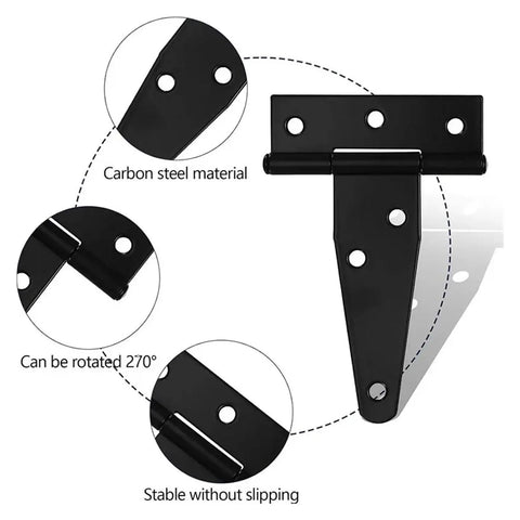 Heavy Duty Stainless Steel Self Closing Reversible Door Hinge Set Built To Last 10 Pieces T Triangle Black Hardware detail view
