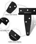 Heavy Duty Adjustable Door Hinges 10 Piece Set T Triangle Black Hardware For Quiet Operation And Smooth Opening, carbon steel material