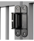 Heavy Duty Sealed Bearing Gate Hinges Pair, 7 Inch Face Mount Weld On Roller Bearing Hinge for gates shown mounted on post