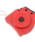 Built Tough Stainless Steel Lockout Tagout Cable Padlock Featuring Auto Retracting Safety Cord For Heavy Duty Machine Shutdown and Crew Protection On The Job Site, red retractable safety cord.