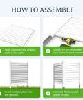 Assembly steps for 36 Inch Wide By 45 Inch High Outdoor Privacy Fence Panels For Air Conditioner Screens Vinyl White Plastic Picket Fence Enclosure For Garden Patio Lawn Trash Can Enclosure No Rust Weatherproof Kit